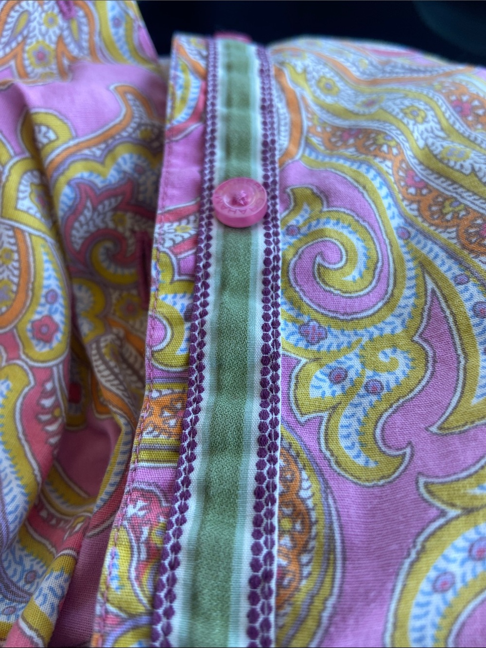 Robert Graham Pink Yellow Paisley Button-Up Shirt - Picture 4 of 5